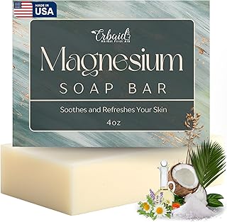 Dead Sea Magnesium Soap Bar – Deep Cleansing, Moisturizing Body Soap for Dry Itchy and All Skin Types – Shower Soap Soothes Muscles and Joints – All-Natural Exfoliating Face and Body Wash Made in USA