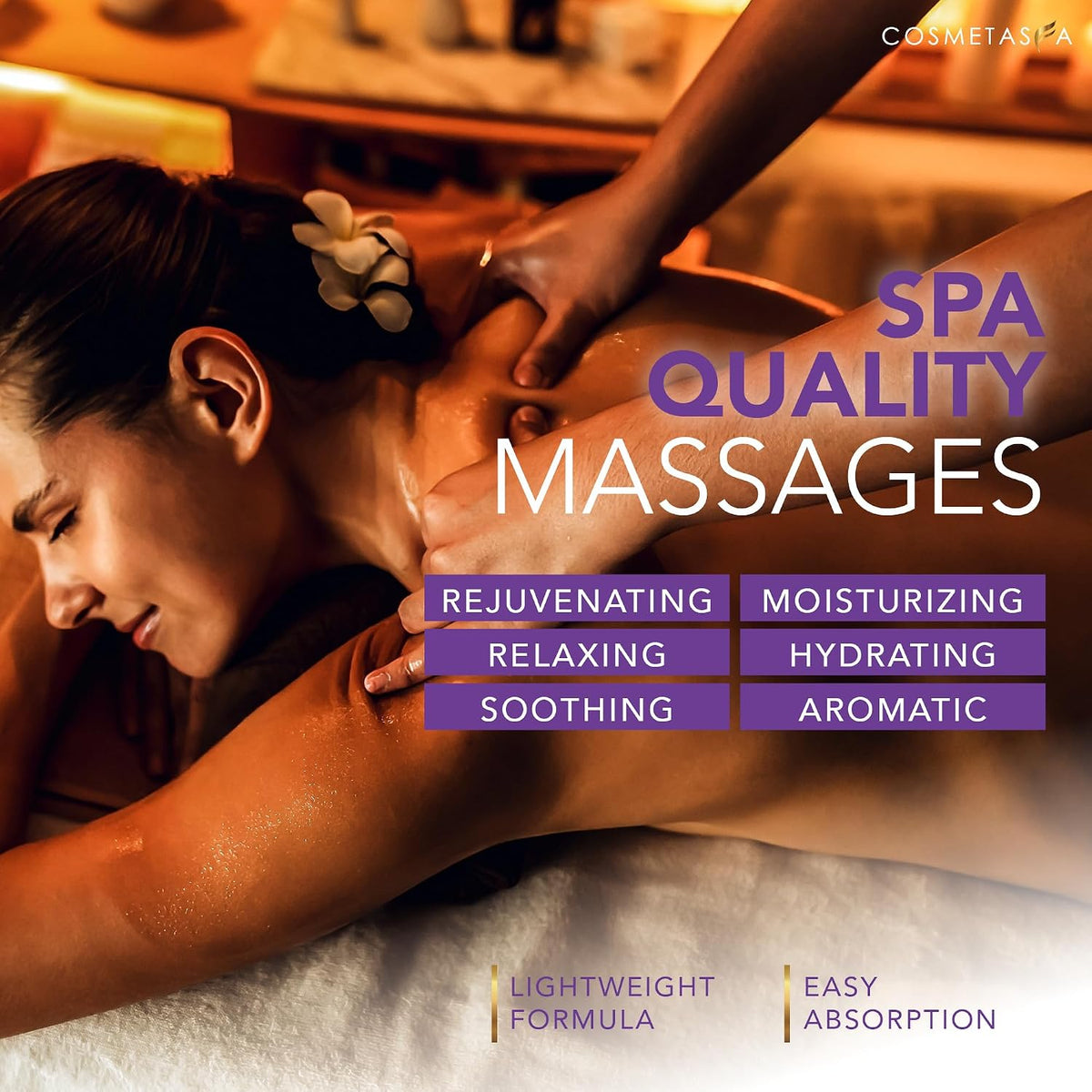 Cosmetasa Lavender Massage Oil for Massage Therapy with Roller - All Natural