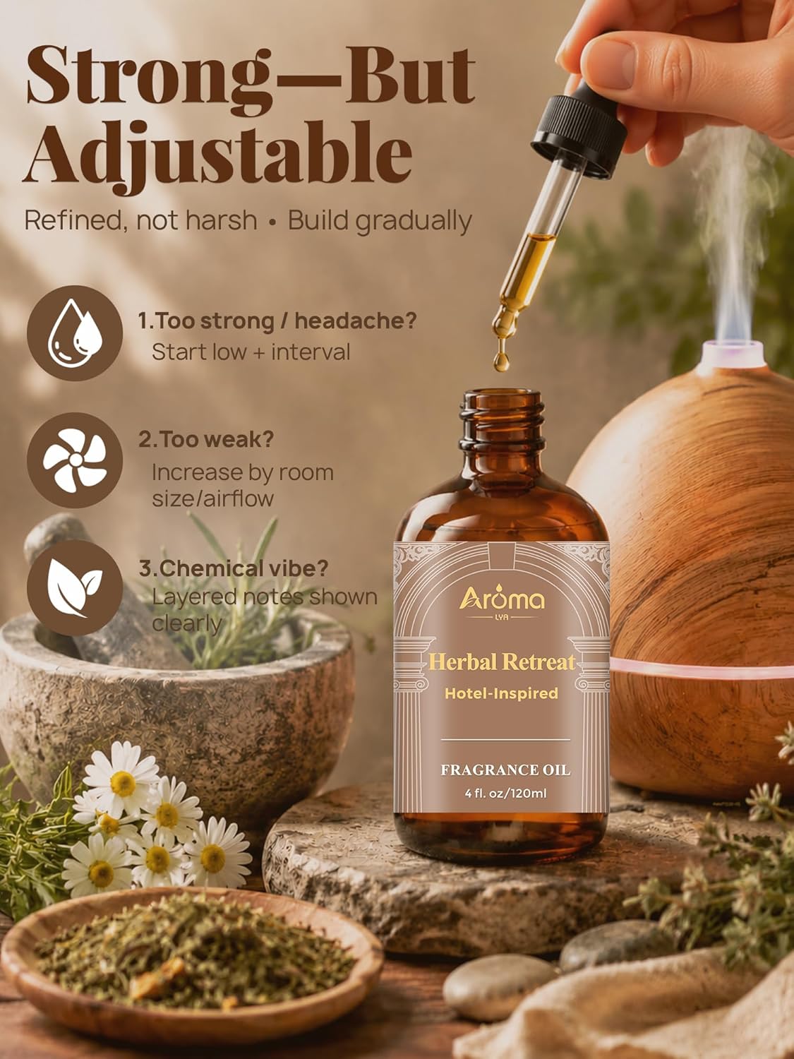 Herbal Retreat — a Hotel-Inspired Diffuser Oil with a Beach-Spa Vibe, Hotel Diffuser Oil for Diffuser for Home Fragrance Oil for Ultrasonic and Waterless Diffusers and Crafting