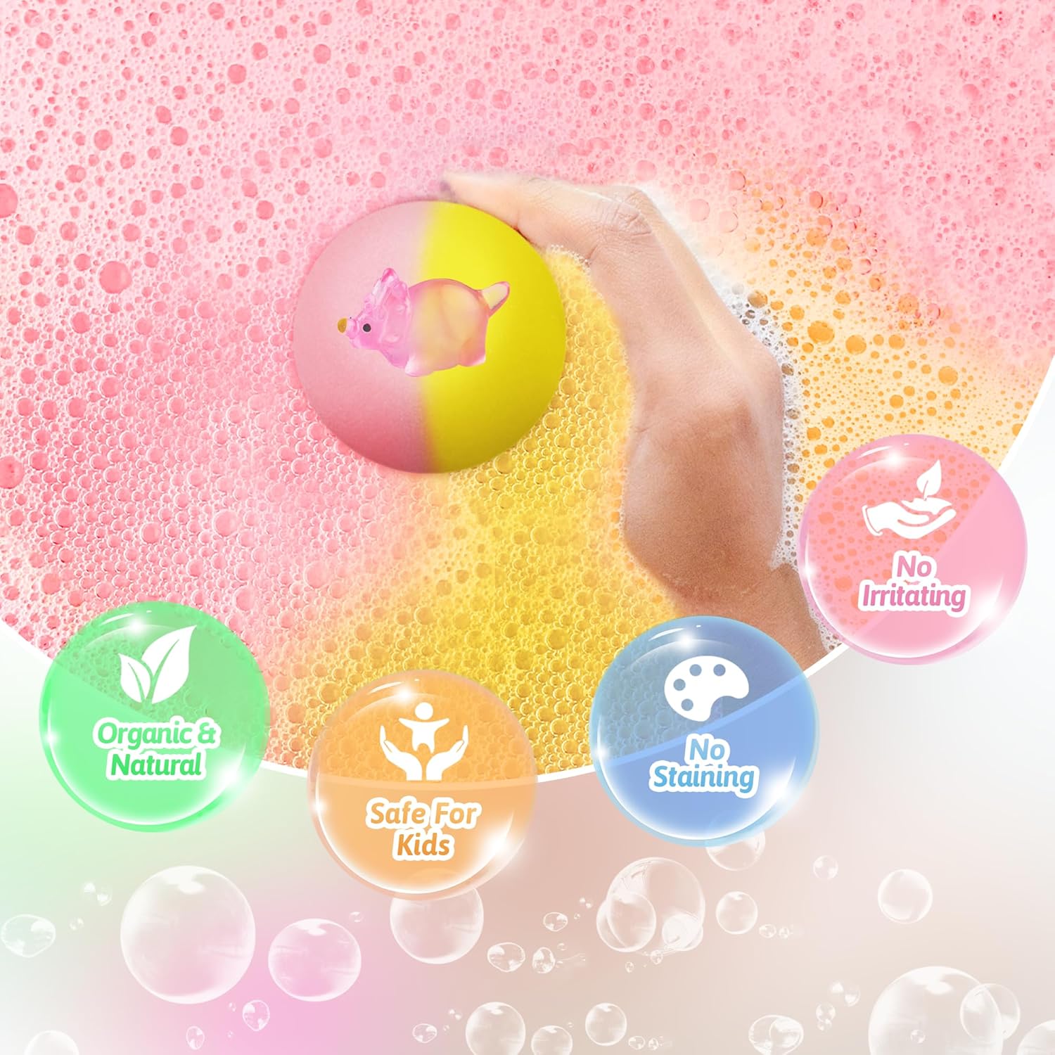 Bath Bombs for Kids with Toys Inside - 40 Pack Surprise Organic Natural Bath Bombs (Dino/Unicorn/Marine) for Boys & Girls, Perfect Christmas or Birthday Gift Set, Fun Toddler Toys for Children's Gifts