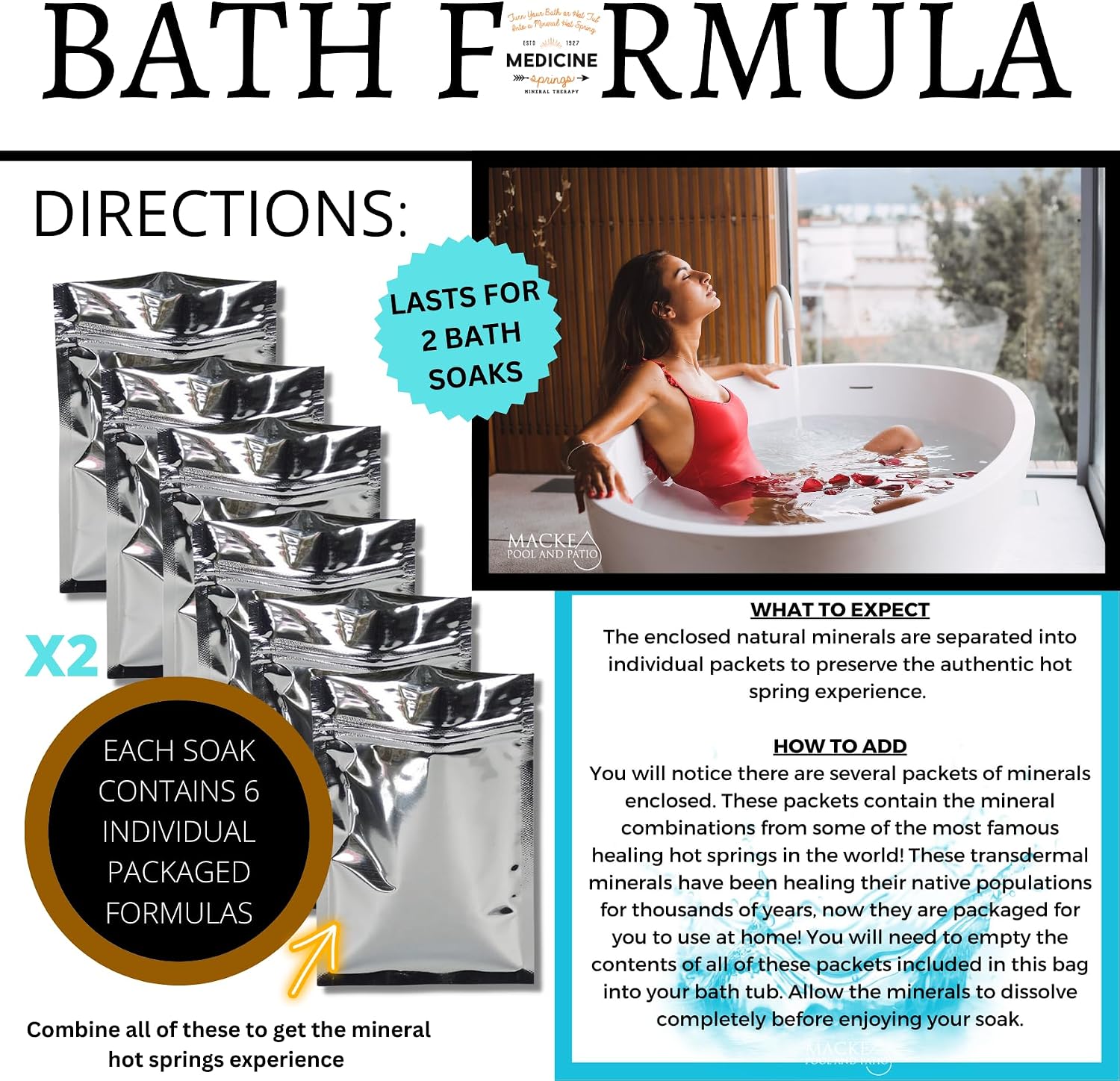 China Bath Soak (2 soaks per Bag) Soak in Hot Springs Around The World with Medicine Springs Dead sea Salt for Soaking and Bathing in Bath Minerals Add Dead Mineral Salts to Your Bath (China Soak)