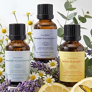 Homedics SereneScent Cold Air Diffuser Oil Set, 3 Pack x 15ml Wellness Discovery Set, Aromatherapy Oils Blends, Spa Scents, USDA Biobased Home Fragrance Oils for Waterless Diffusers