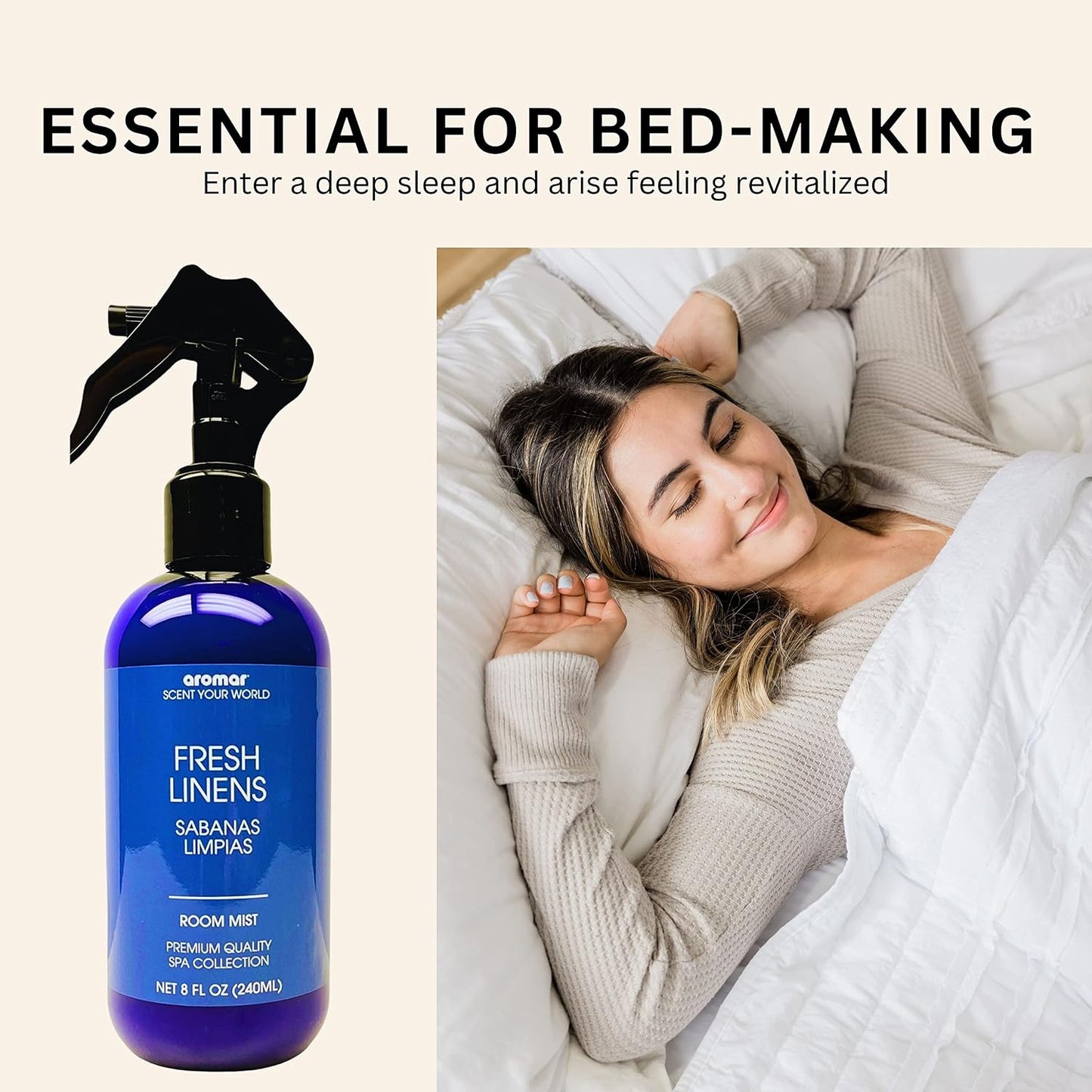Aromar Essential Room Mist and Fabric Spray with Natural Freshener Aromatherapy for a Fresh and Rejuvenated Home 8 oz Sandalwood Forest