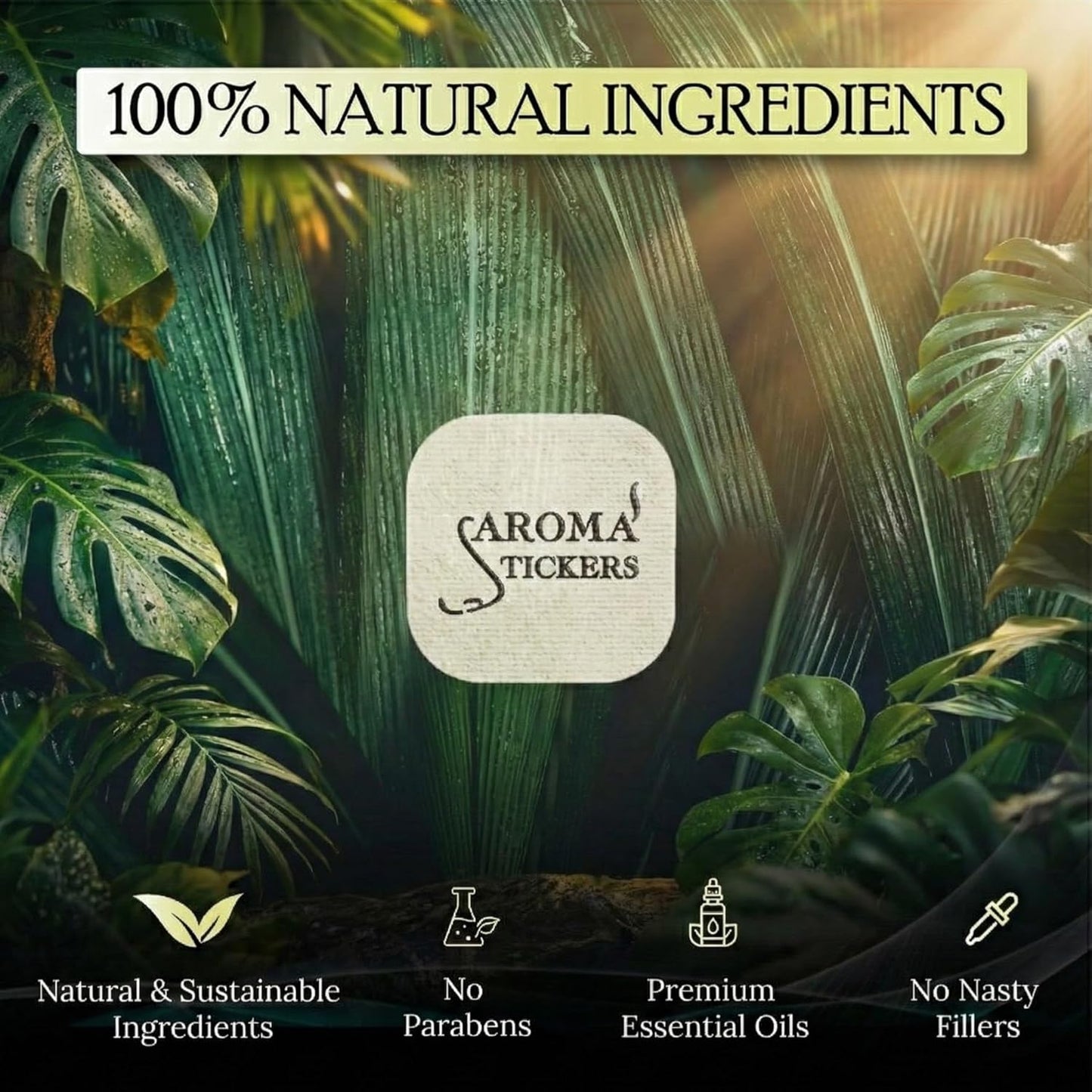 AROMA STICKERS® Original Blend Edition All in One - 100% Natural Essential Oil Scented - Aromatherapy Sticker Diffuser for Relaxation & Energy Boost (Pack of 5, 12 Stickers/Pack, 60 Stickers Total)