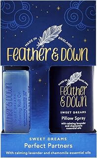 Feather & Down Sweet Dream Perfect Partners Gift Set: 50ml Pillow Spray & 10ml Roll-On, With Calming Lavender & Chamomile Essential Oils, Vegan & Cruelty Free