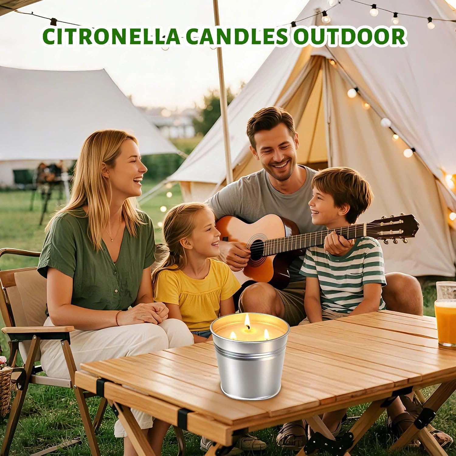 Natural Soy Citronella Candles Outdoor, 19.4oz 110H Clean Burning Citronella Candles, 3 Wicks Large Non Toxic Summer Scented Candle Gifts for Yard, Patio, Balcony, Garden, Camping, BBQ
