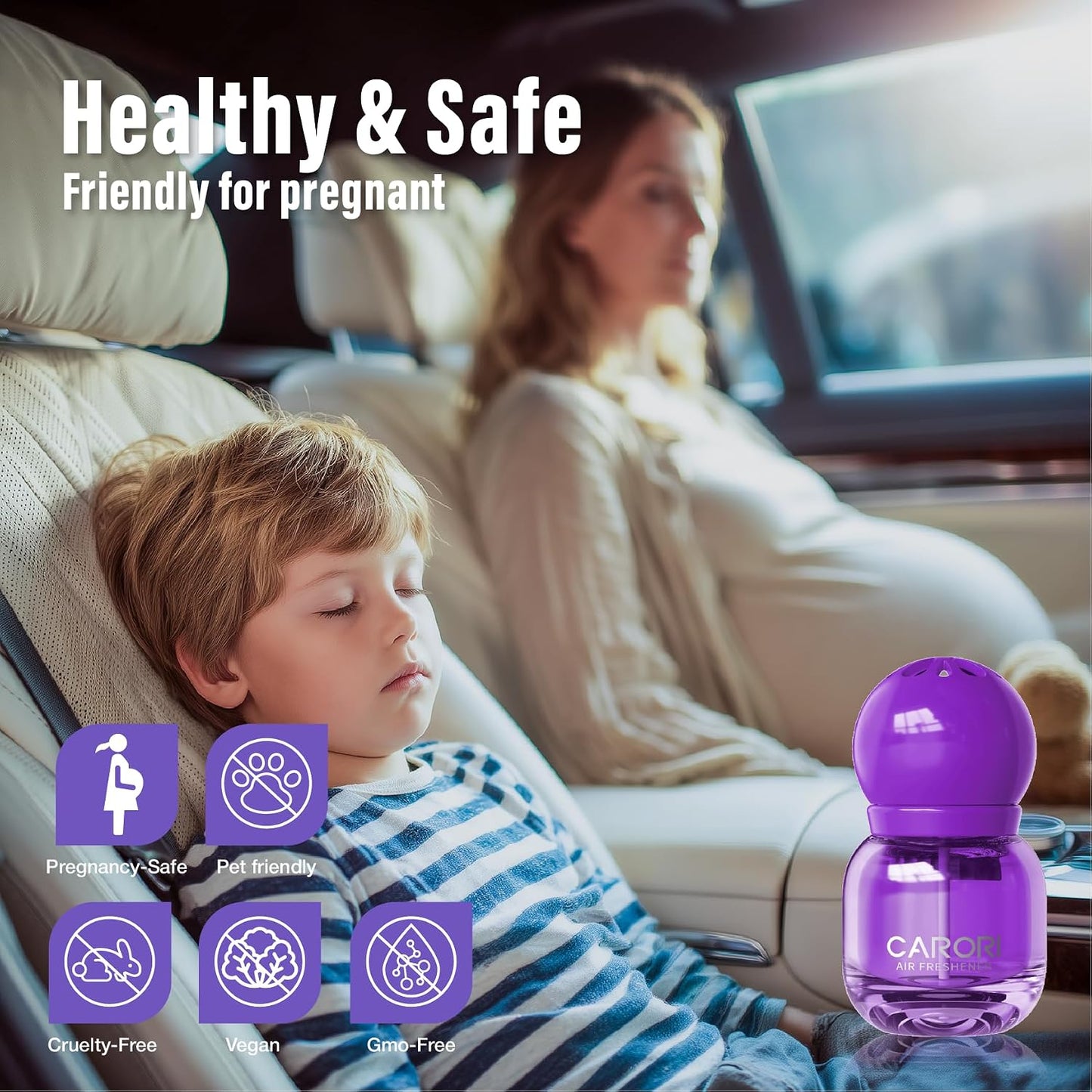 Carori Cute Car Air Freshener 2 Pack, Lightbulb-Shaped Car Fresheners, Automotive Vent Clip, Long Lasting Scent, Essential Oils, Cute Car Accessories for Women, Orange Scent (Lavender)