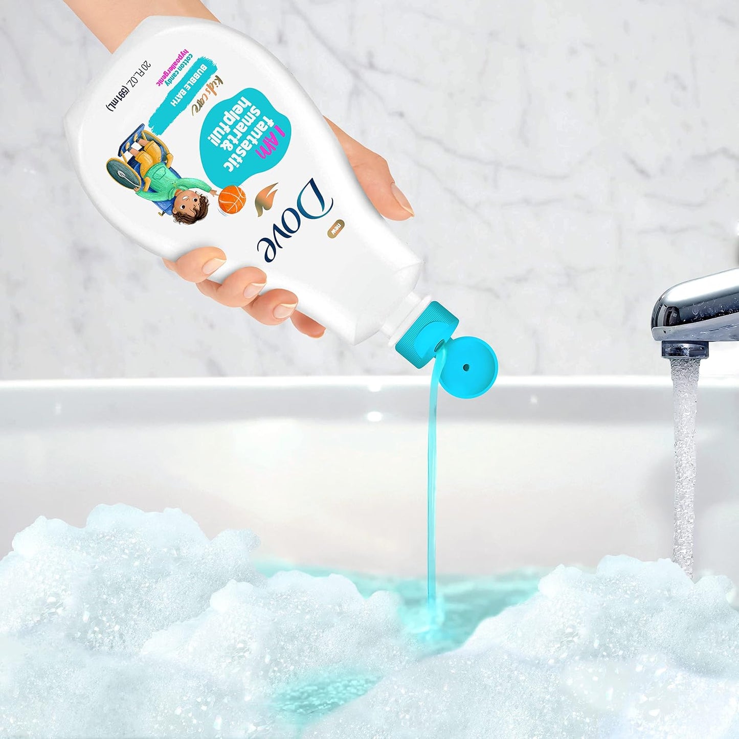 Dove Kids Care Bubble Bath for Kids Cotton Candy Hypoallergenic Formula 20 oz