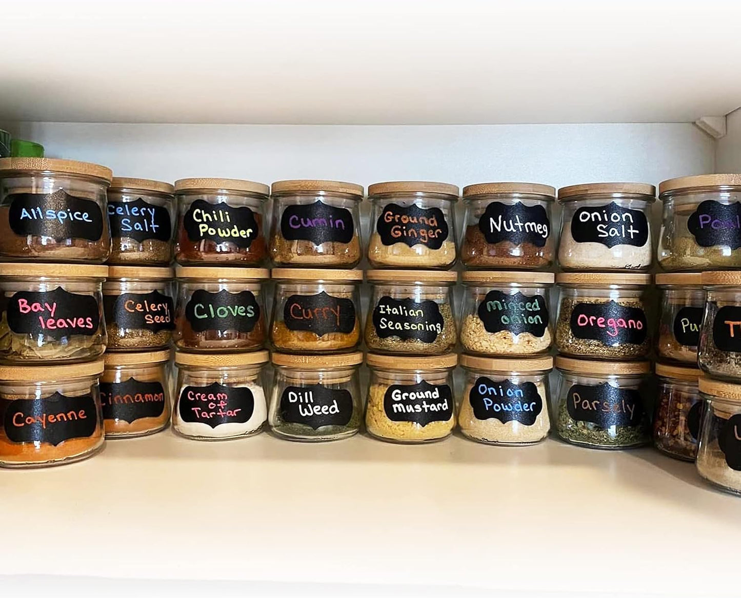 Oui Bamboo Wood Yogurt Jar Lids - 12 Pcs, Leak Proof, Equipped With Silicone Sealing Ring