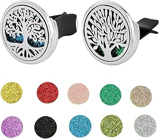 Framendino, 2 Pack 30mm Car Diffuser Vent Clips Life Tree Clip with 20 Shiny Felt Pads Essential Oil Fragrance for and Home