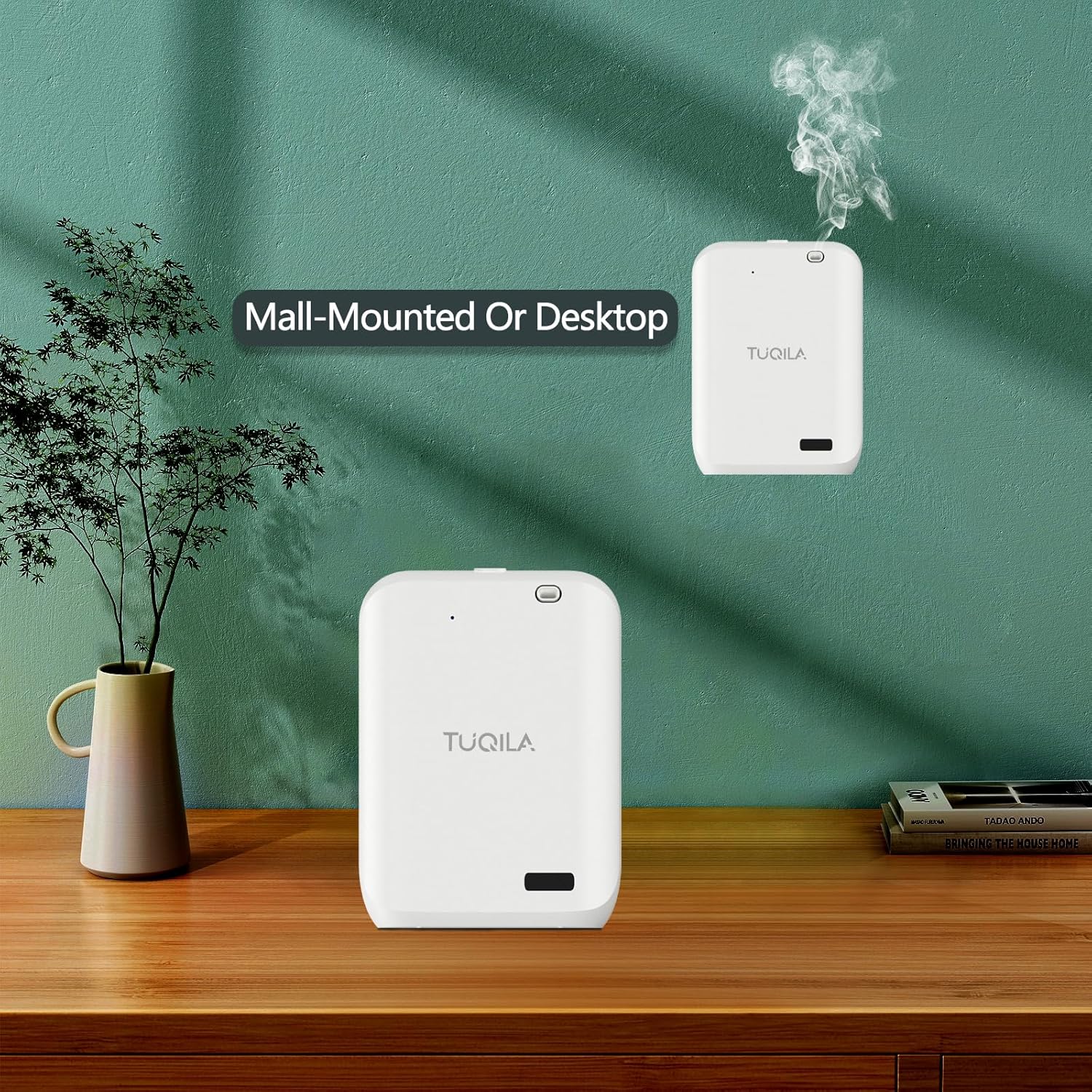 Hotel Waterless Oil Diffuser Cold Air Technology 1000 sq.ft, APP Control Smart Scent Diffuser Clean Air Machine Essential Oil 150 ML, Wall Mounted Diffusion for Home, Hotel, Office (White)