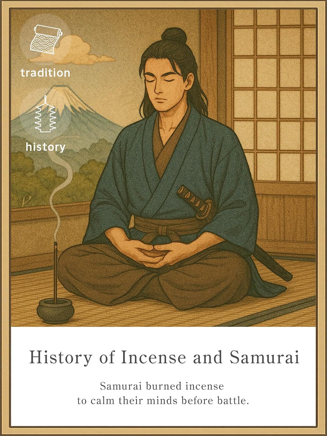 なごみ工房 Samurai Incense Sticks, Approx. 95 Sticks ZENRED Sandalwood Purifying Meditation Low Smoke Sandalwood Aroma Made in Japan Vanilla Incense Stick Gift Gift