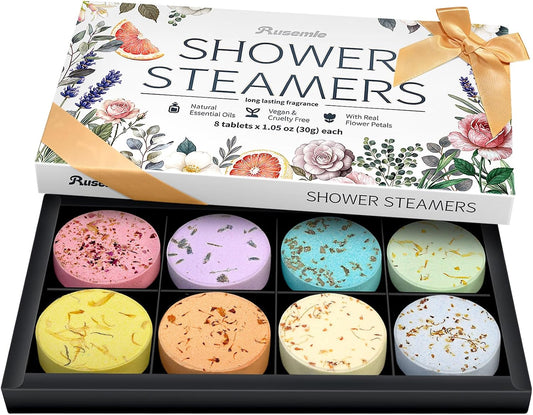 Shower Steamers Aromatherapy Birthday Gifts for Women - 8 Pack Shower Bombs with Natural Essential Oils