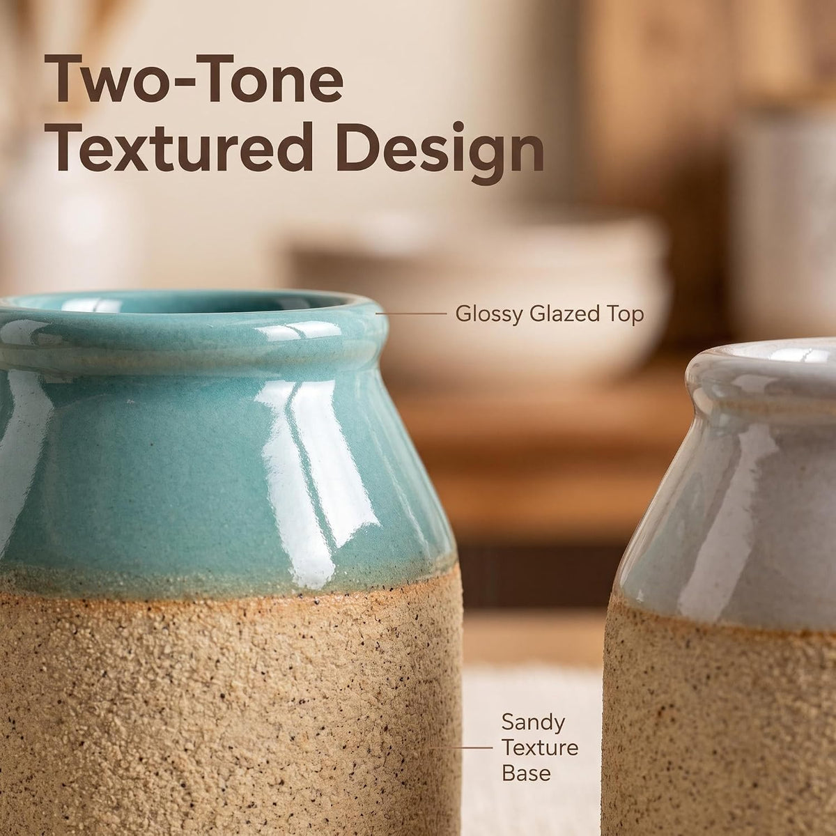 2 Pack Ceramic Match Holder with Striker Base Small Toothpick Qtip Jar Set