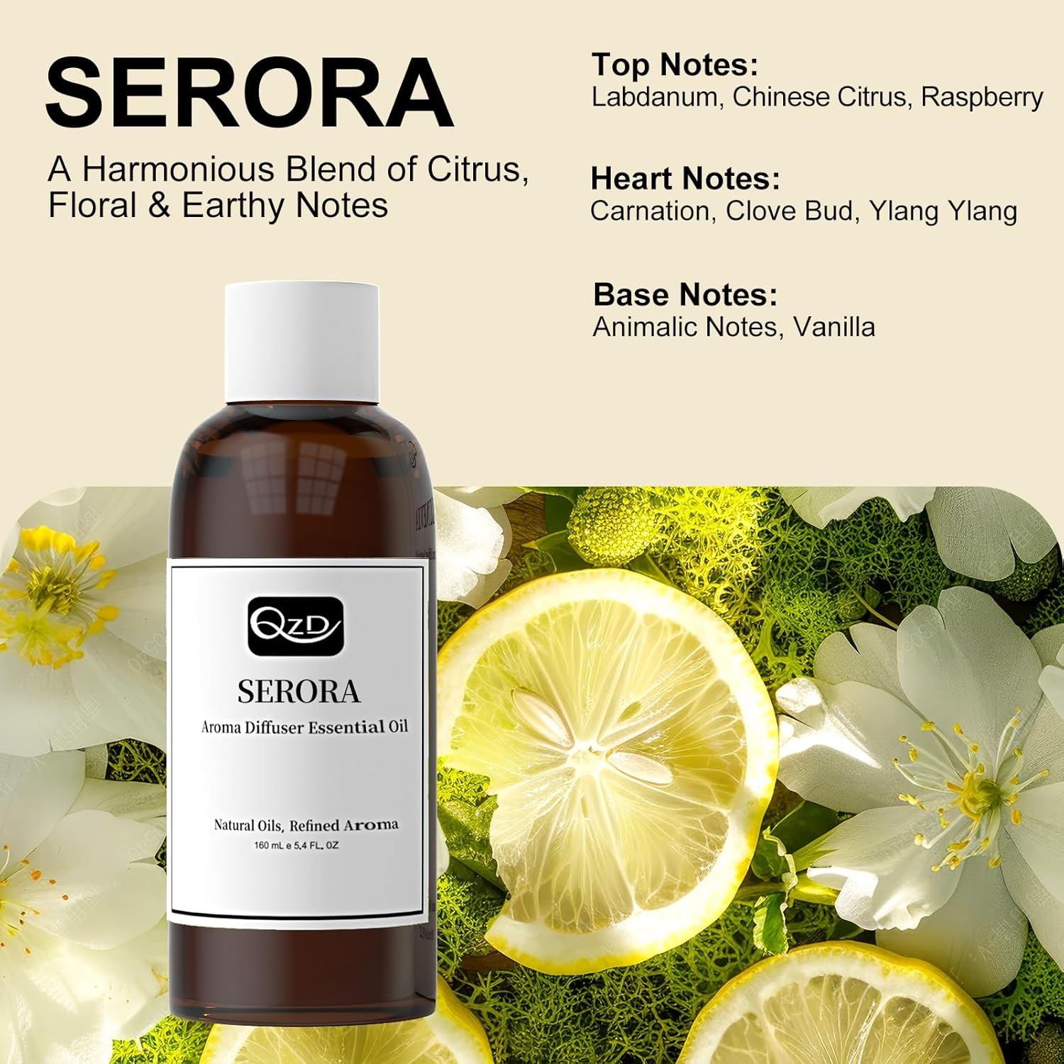 SERORA Aroma Oil – 160ML Soft Floral & Vanilla Scent Refill for Cold Air Diffuser, Raspberry & Ylang-Ylang Notes, Gentle Essential Oil for Daily Relaxation & Calm Home Fragrance