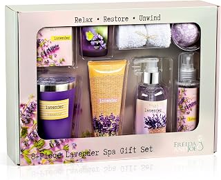 Lavender Ultimate Spa Box – Mother's Day Spa Gift Basket for Mom, Luxury Bath & Body Set, Lavender Scented Self Care Kit