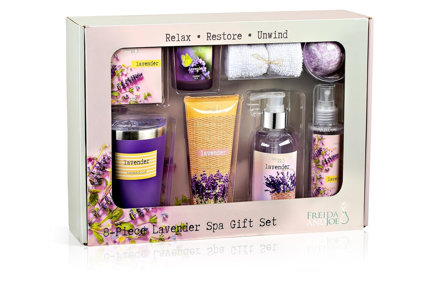 Lavender Ultimate Spa Box – Mother's Day Spa Gift Basket for Mom, Luxury Bath & Body Set, Lavender Scented Self Care Kit