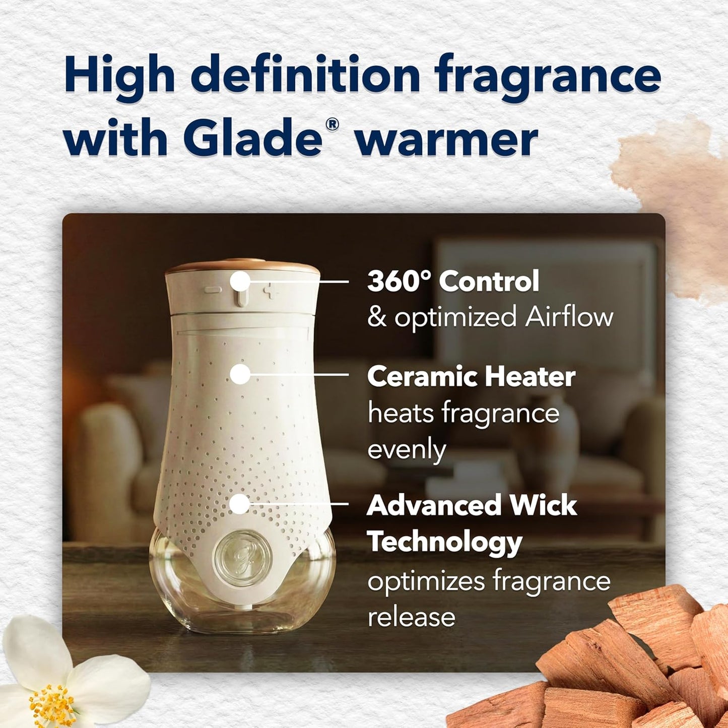 Glade PlugIns Refills Air Freshener, Scented and Essential Oils for Home and Bathroom, Cashmere Woods, 1.34 Fl Oz, 2 Count