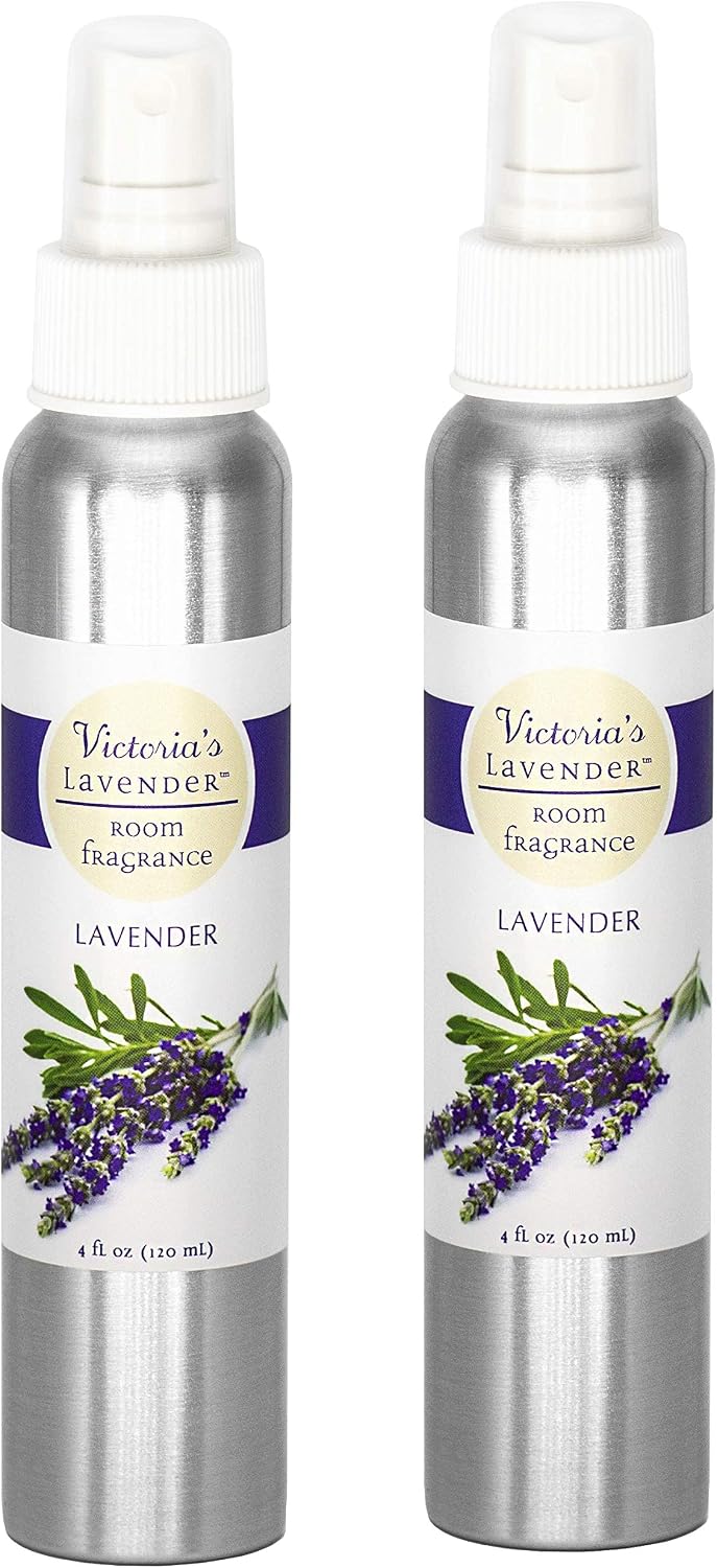 Victoria's Lavender Room Fragrance Spray - Air Freshener & Odor Eliminator - Lavender Spray - Luxury Essential Oil Scent for Home & Bathroom - Aromatherapy Relaxation & Stress Relief- 2 Pack, 4 oz