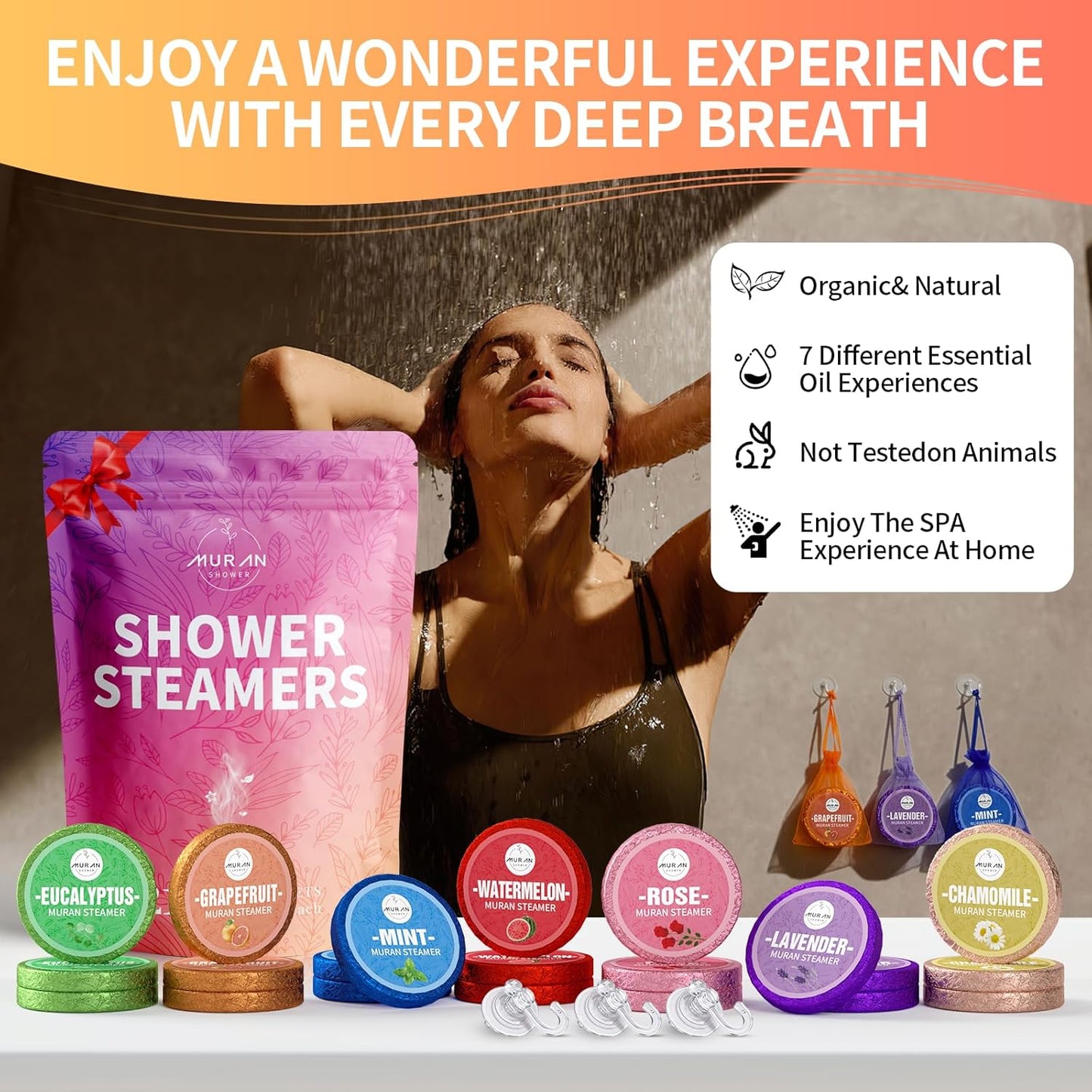 Shower Steamers Aromatherapy 21-Pack Shower Bombs Birthday Day Gifts for Him Mom Wife Her, Eucalyptus Rose Lavender Mint Essential Oil, Bath Bombs CNA Week Mothers Birthday Gifts for Women,Mom Teens