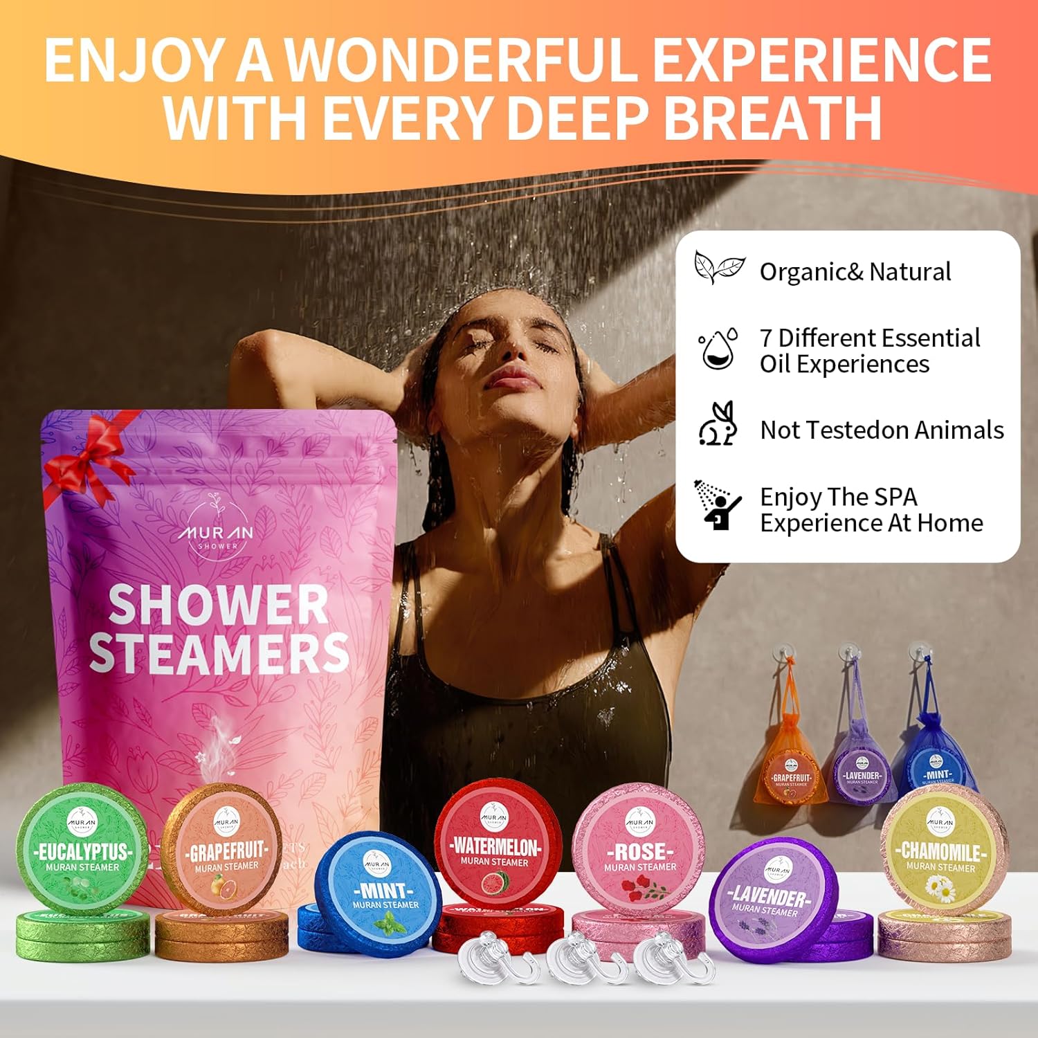 Shower Steamers Aromatherapy 21-Pack Shower Bombs Birthday Day Gifts for Him Mom Wife Her, Eucalyptus Rose Lavender Mint Essential Oil, Bath Bombs CNA Week Mothers Birthday Gifts for Women,Mom Teens