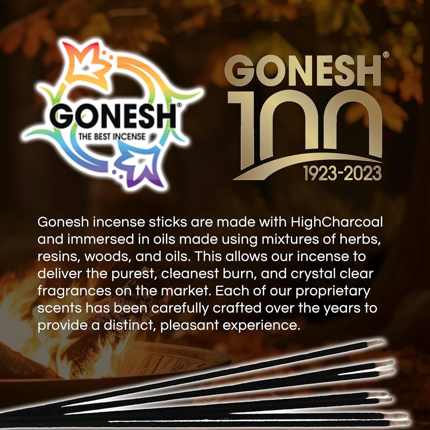Gonesh Scents of Fall - Incense Sticks Variety Pack - Non-Toxic 10” Slow Burn Aromatic Sticks - Bark & Amber, By the Fireside, Autumn Lodge, Tooled Leather - 30 Sticks Each