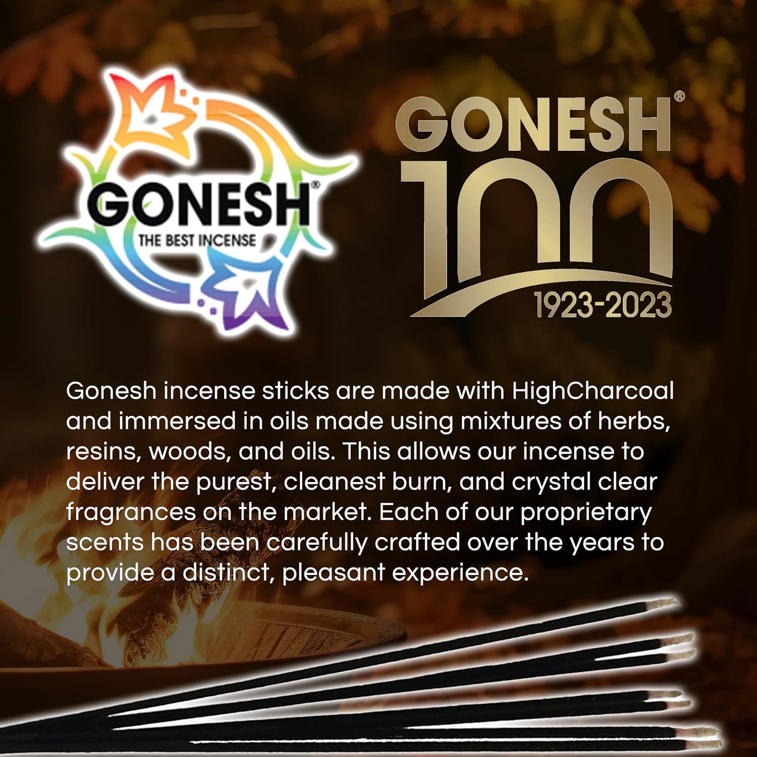Gonesh Scents of Fall - Incense Sticks Variety Pack - Non-Toxic 10” Slow Burn Aromatic Sticks - Bark & Amber, By the Fireside, Autumn Lodge, Tooled Leather - 30 Sticks Each