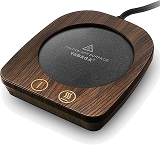 VOBAGA Imitation Wood Grain Coffee Cup Warmer & Mug Warmer for Desk, Electric Coffee Warmer Plate with 3-Temp Settings for Tea, Cocoa, Milk with Auto Shut Off After 4 Hours, Coffee Gifts for Women Men