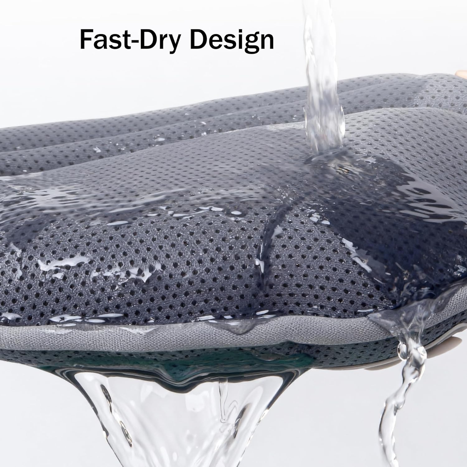 Bath Pillow PYRRHIC - Bathtub Pillow 5D Mesh with Neck & Back Support Non-Slip Suction Cups Fast Drying Soft Spa Pillow Relaxing Bath Accessories with Hook Laundry Bag Grey