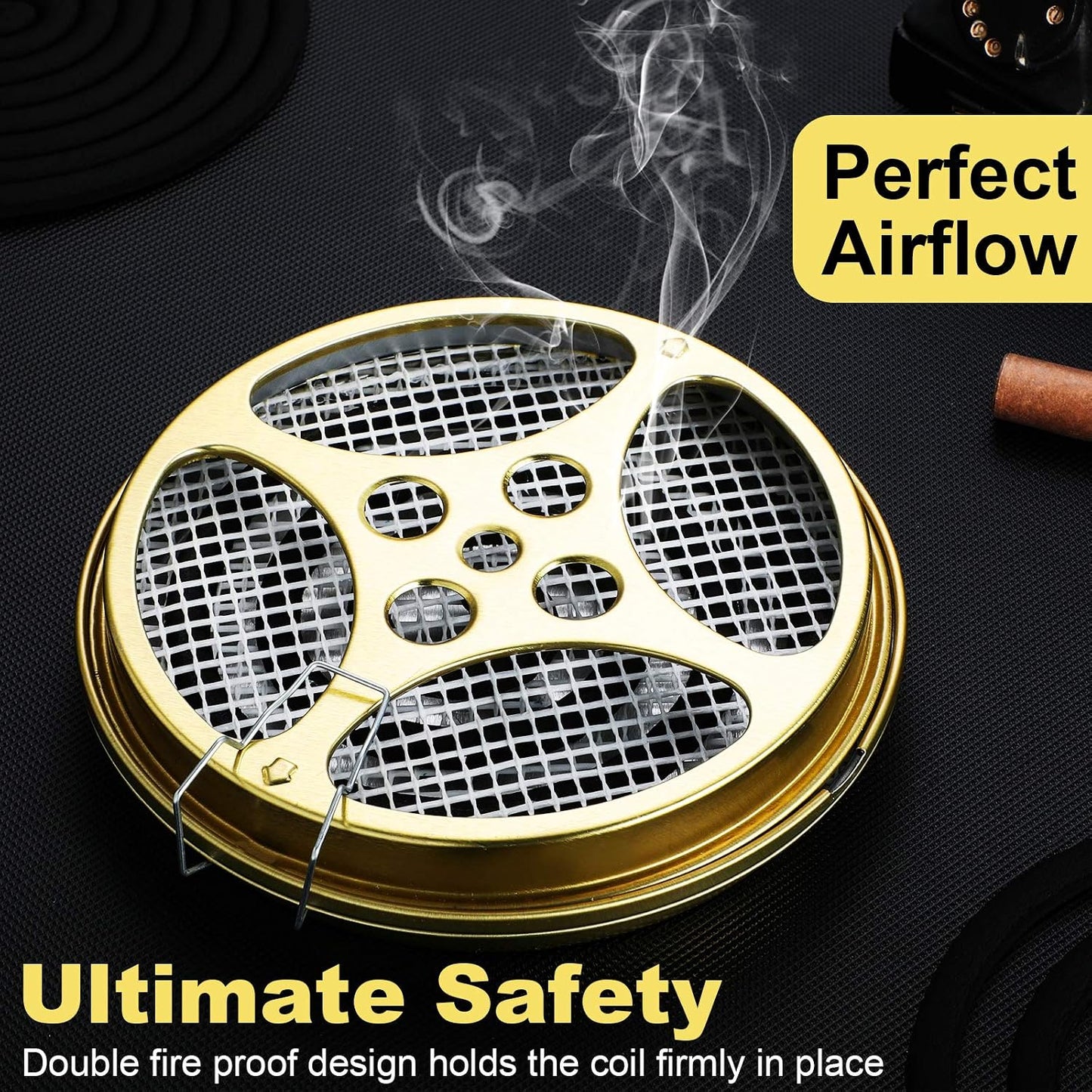 Sandalwood Coil Holder Portable Sandalwood Incense Burner Metal Incense Repellent Holder for Outdoor Use Deck Patio Camping Supplies (4 Pieces)