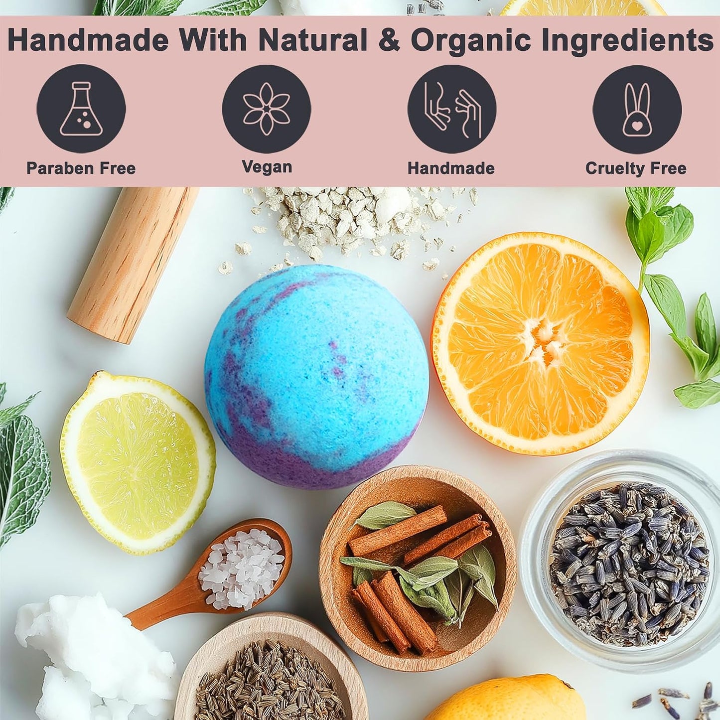 Aqua Elegante Luxury Bath Bombs for Women - Gift Set of 12 Large Bathbombs with Essential Oils, Shea Butter, Coconut Oil - No Stain, Natural, Vegan, Moisturizing Spa Present for Mom, Wife, Girlfriend