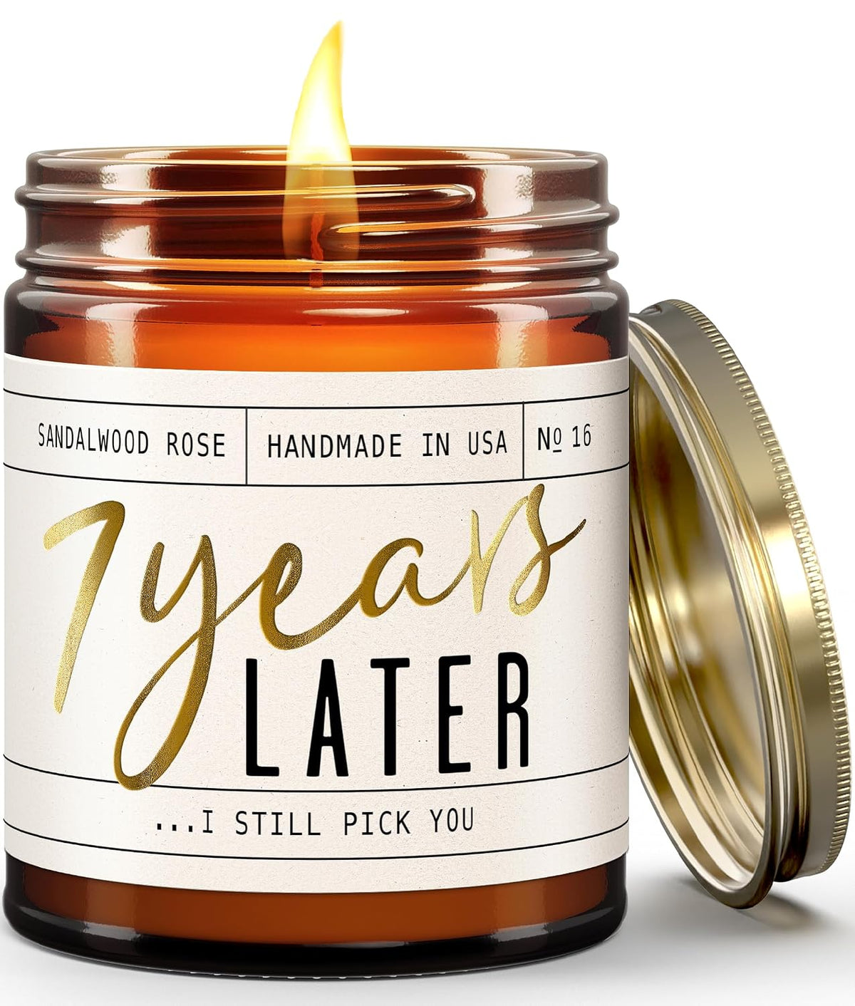 7 Year Gift for Anniversary for Her - '7 Years Later' Soy Candle