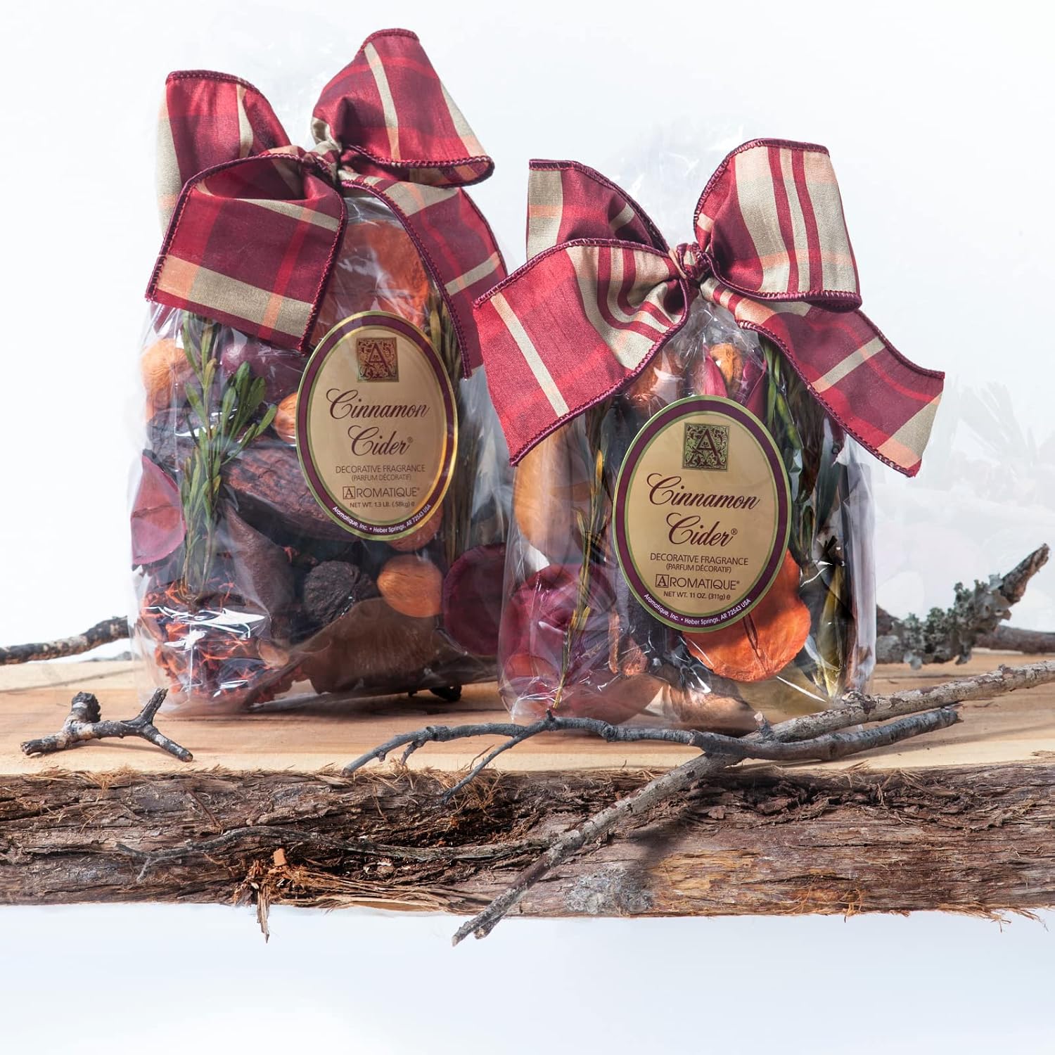 Aromatique Cinnamon Cider Scented Potpourri Bag 14oz - Decorative Home Fragrance Sachet Dried Flowers, Long Lasting Room Air Freshener Deodorizer Perfect Fall Decoration or Catchall Bowl Filler Decor