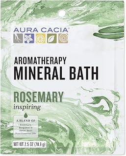 Aura Cacia Aromatherapy Mineral Bath, Inspiring Rosemary, 2.5 Ounce Packet (Pack of 3)