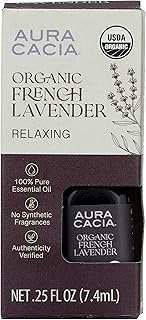 Aura Cacia Organic French Lavender Essential Oil, 0.25 FZ