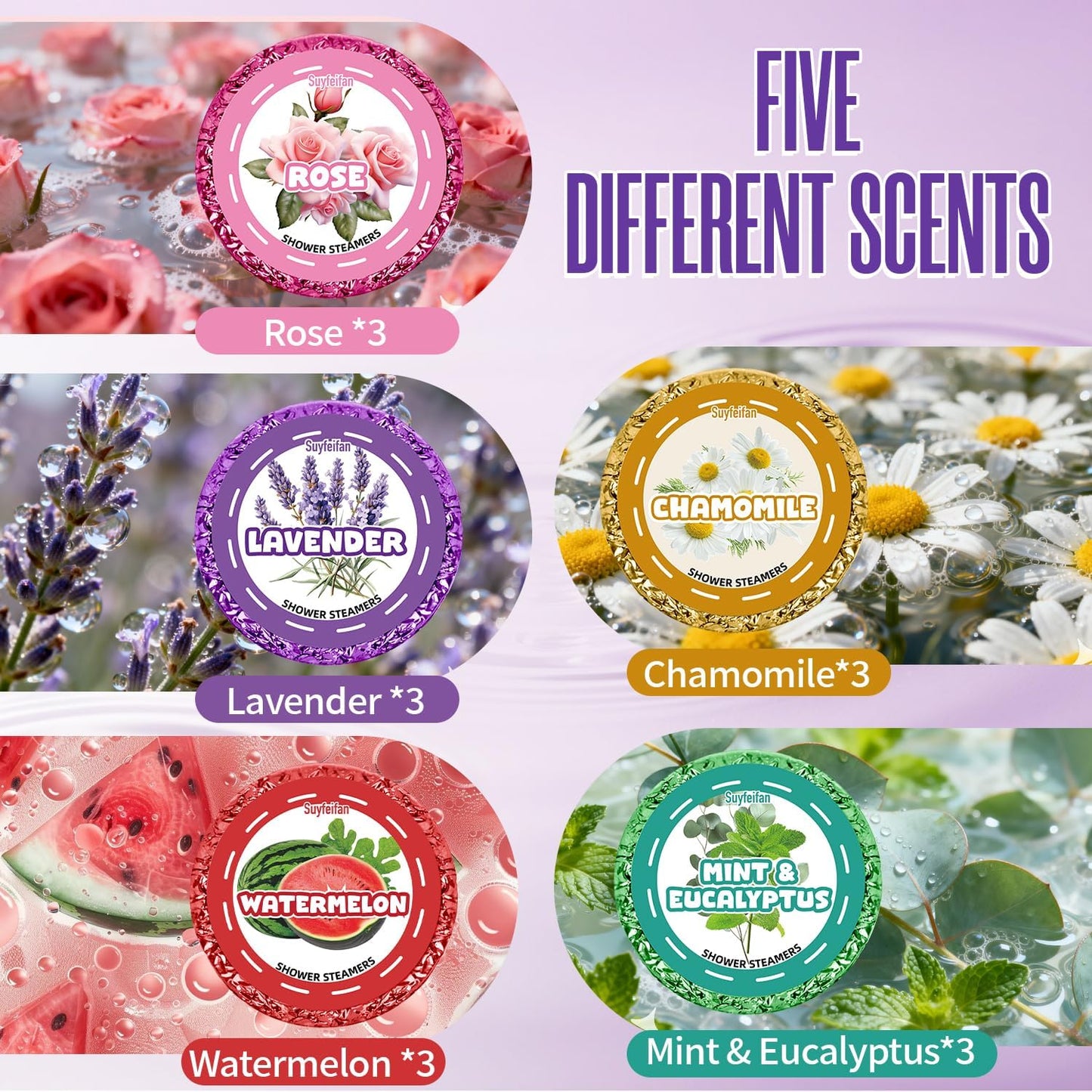Shower Steamers Aromatherapy Gifts for Women Men 15 Pack, Fathers Day Gift for Dad Husband from Wife Daughter, Handmade Natural Organic Essential Oil, Home SPA Relaxing Self Care