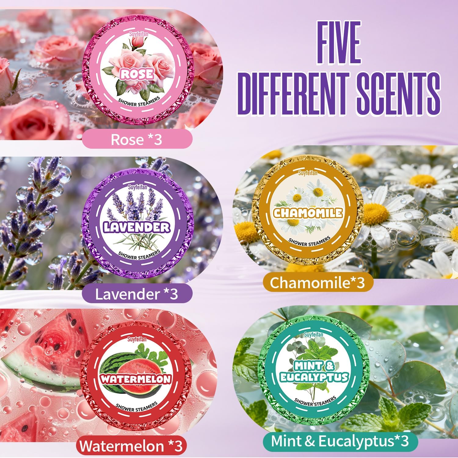 Shower Steamers Aromatherapy Gifts for Women Men 15 Pack, Fathers Day Gift for Dad Husband from Wife Daughter, Handmade Natural Organic Essential Oil, Home SPA Relaxing Self Care