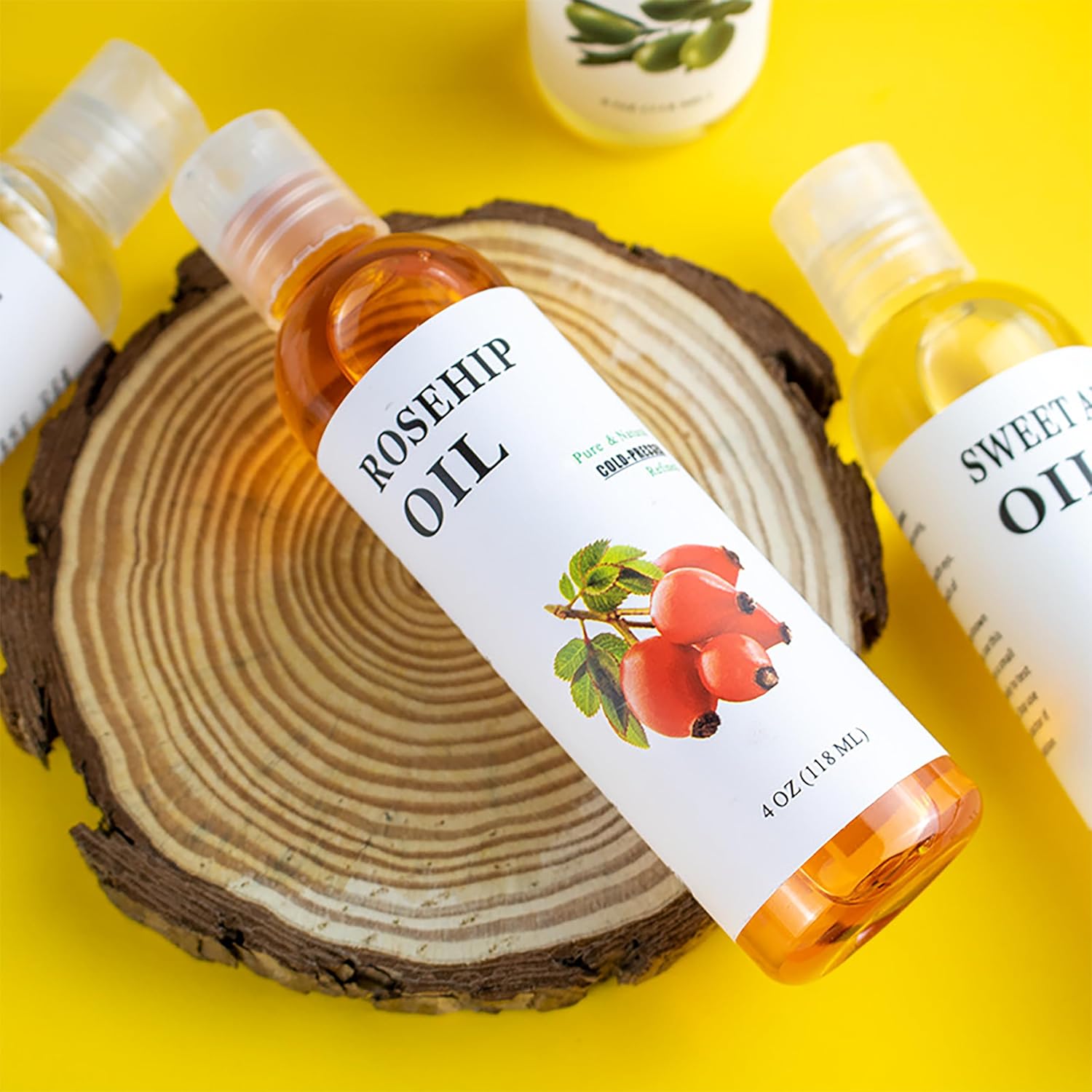 100% Pure Rose Hip Essential Oil for Hair Growth,Premium Carrier Oil,Body & Face Moisturizing Rosehip,Scalp Massage, Natural Organic for Skin