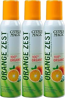 Citrus Magic Organic Natural Odor Eliminating Air Freshener Spray, Orange Zest, 3-Ounce, Pack of 3