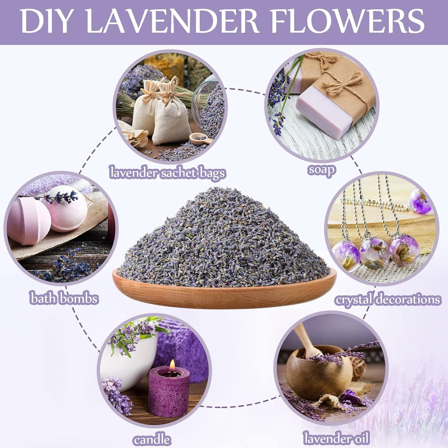 Treela 3 Pound Dried Lavender Bulk Dry Lavender Buds Fragrant Flower Petals for DIY Wedding Gift Crafts Fragrance Sachets