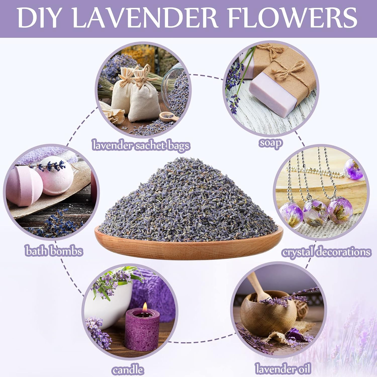 Treela 3 Pound Dried Lavender Bulk Dry Lavender Buds Fragrant Flower Petals for DIY Wedding Gift Crafts Fragrance Sachets