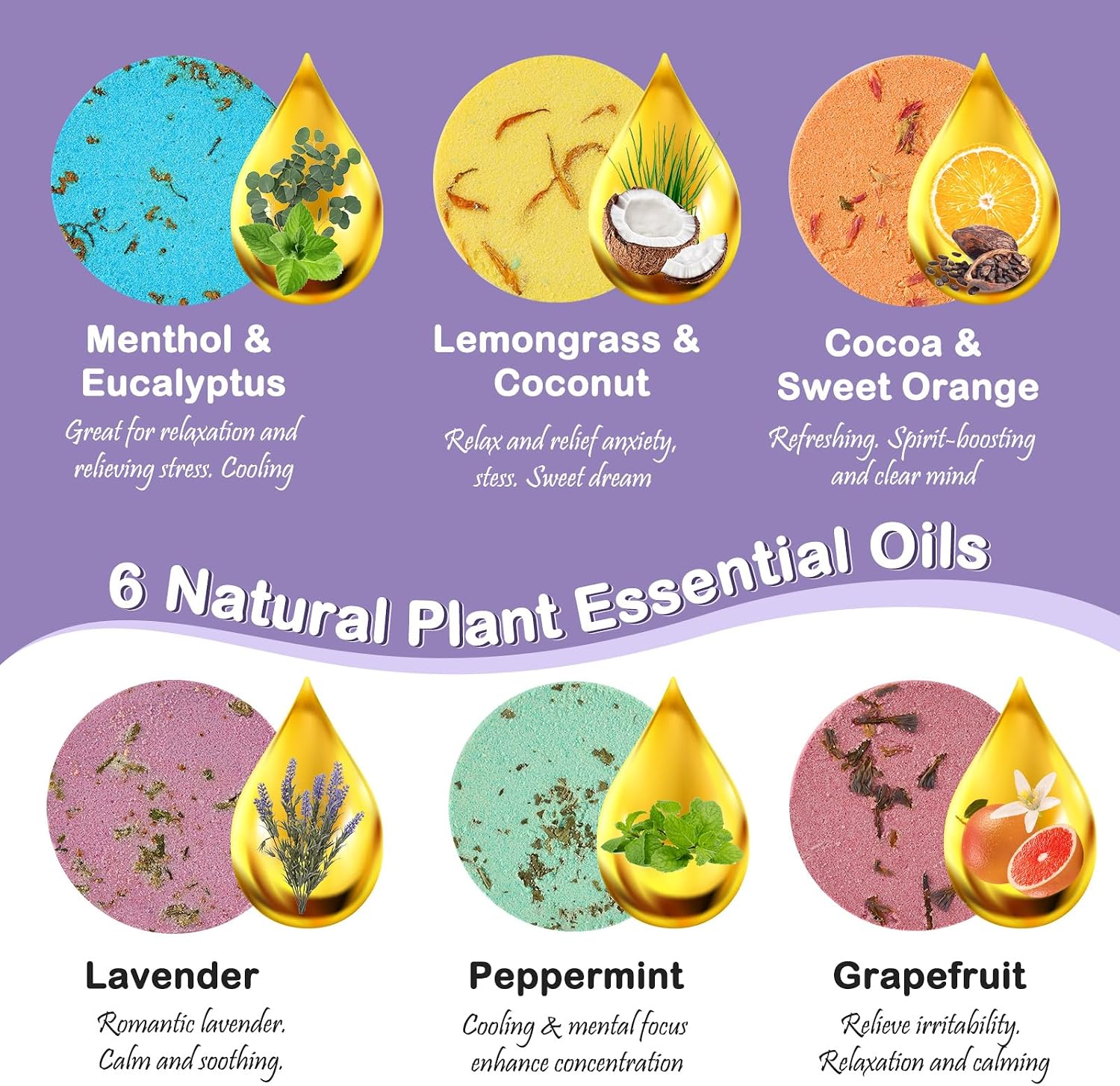 Shower Steamers Aromatherapy Shower Bombs Christmas Self Care Relaxation Gifts for Women and Men Includes Eucalyptus for Shower -XL 6packs