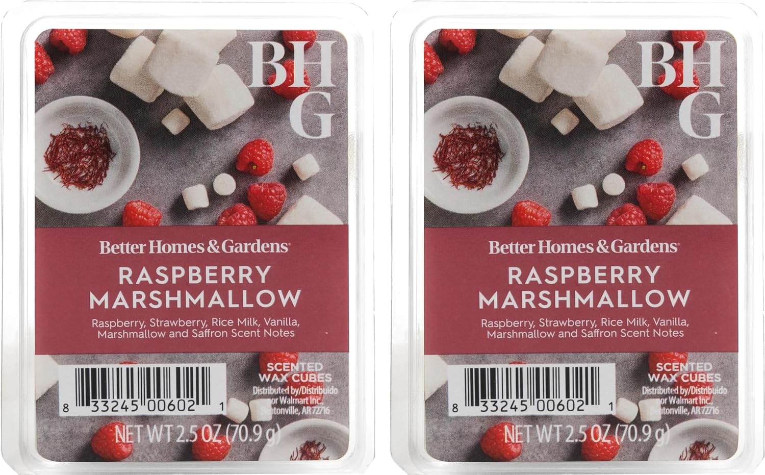 Better Homes and Gardens Scented Wax Cubes 2.5oz 2-Pack (Raspberry Marshmallow)
