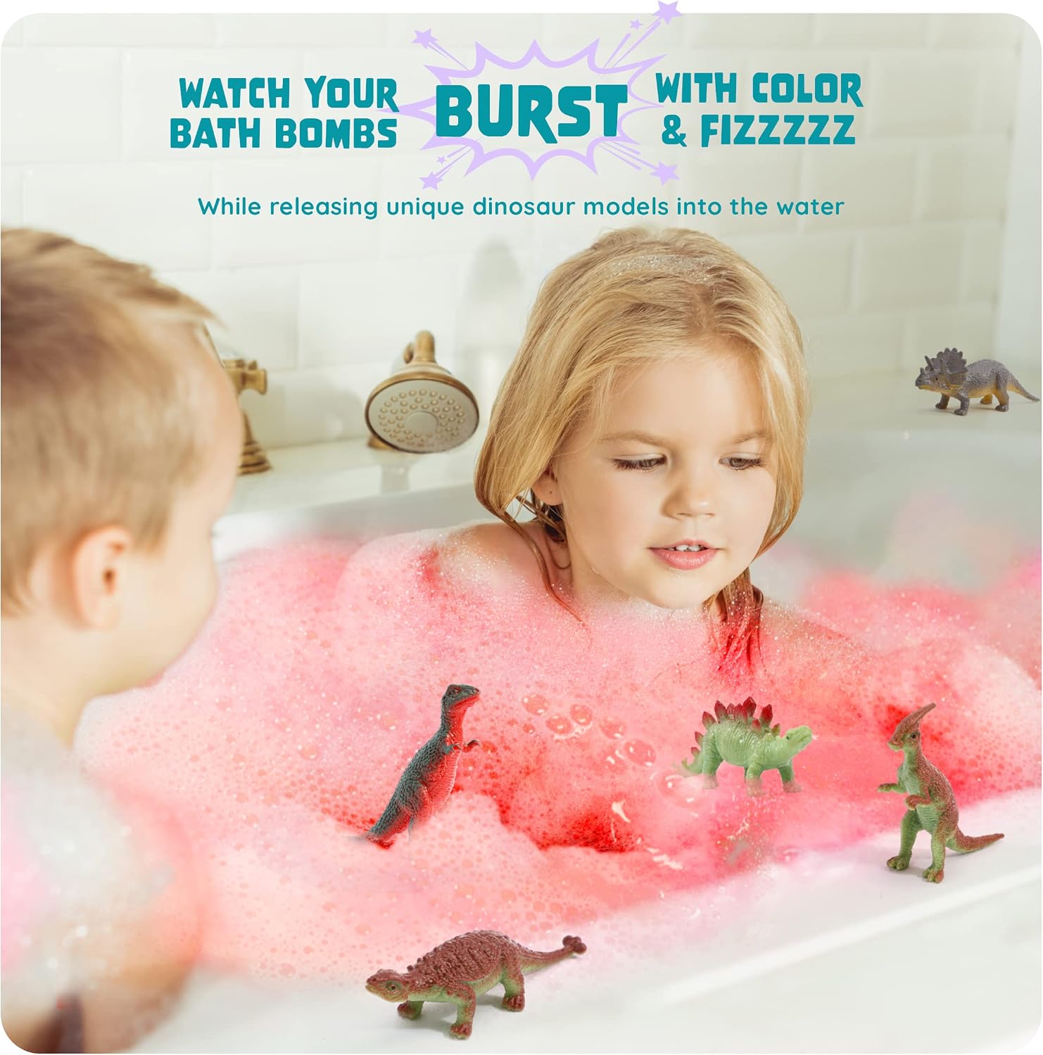 Dan&Darci Dino Egg Bath Bombs for Kids - Easter Basket Stuffers - Kid Baths Bomb with Surprise Inside - Dinosaur Toys Gift for Boys and Girls Ages 6 7 8 Years Old Gifts - Fun Educational Toy Fizzy