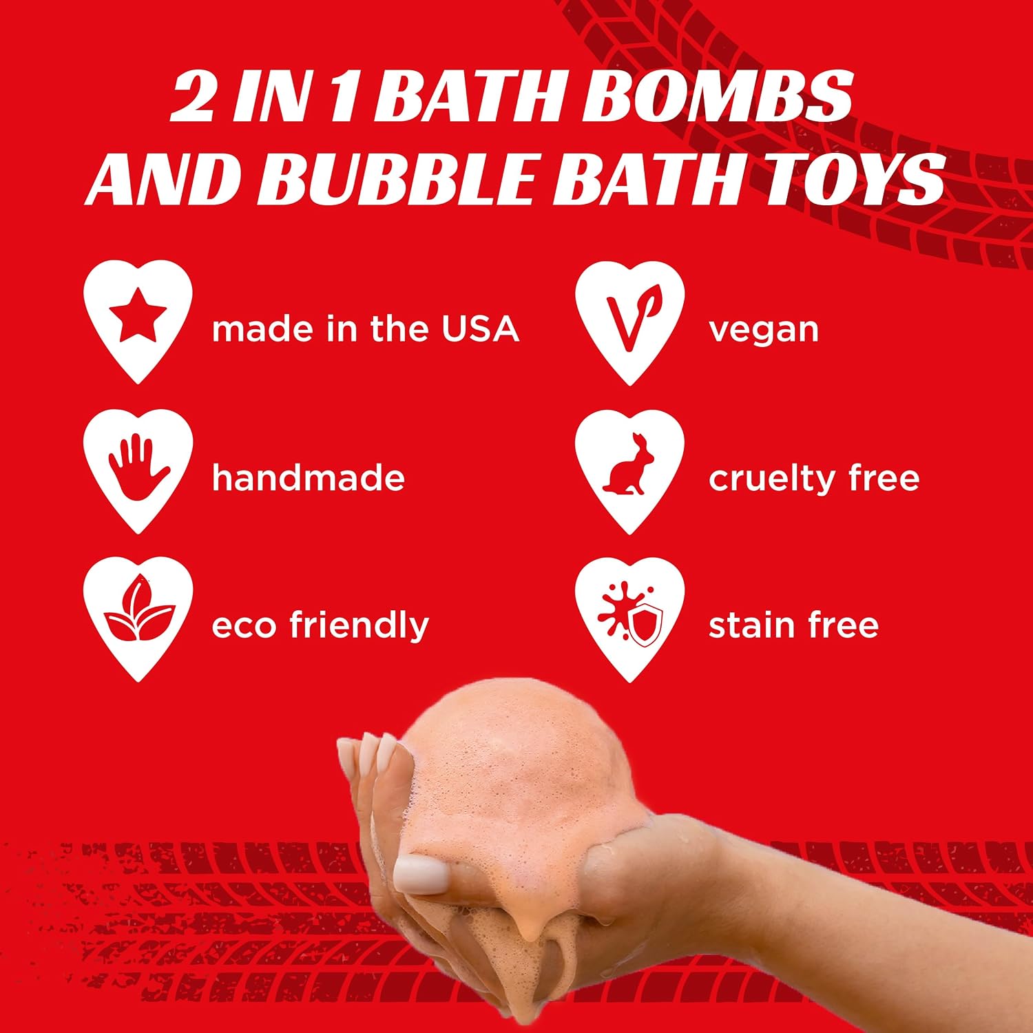 Monster Truck Bath Bomb for Kids with Surprise Monster Truck Toys Inside (1 Pack) – Large 9 Oz Bath Bombs for Boys – Orange Scent, Skin-Safe, USA Made - Children Gift with Car Bath Toys by Two Sisters
