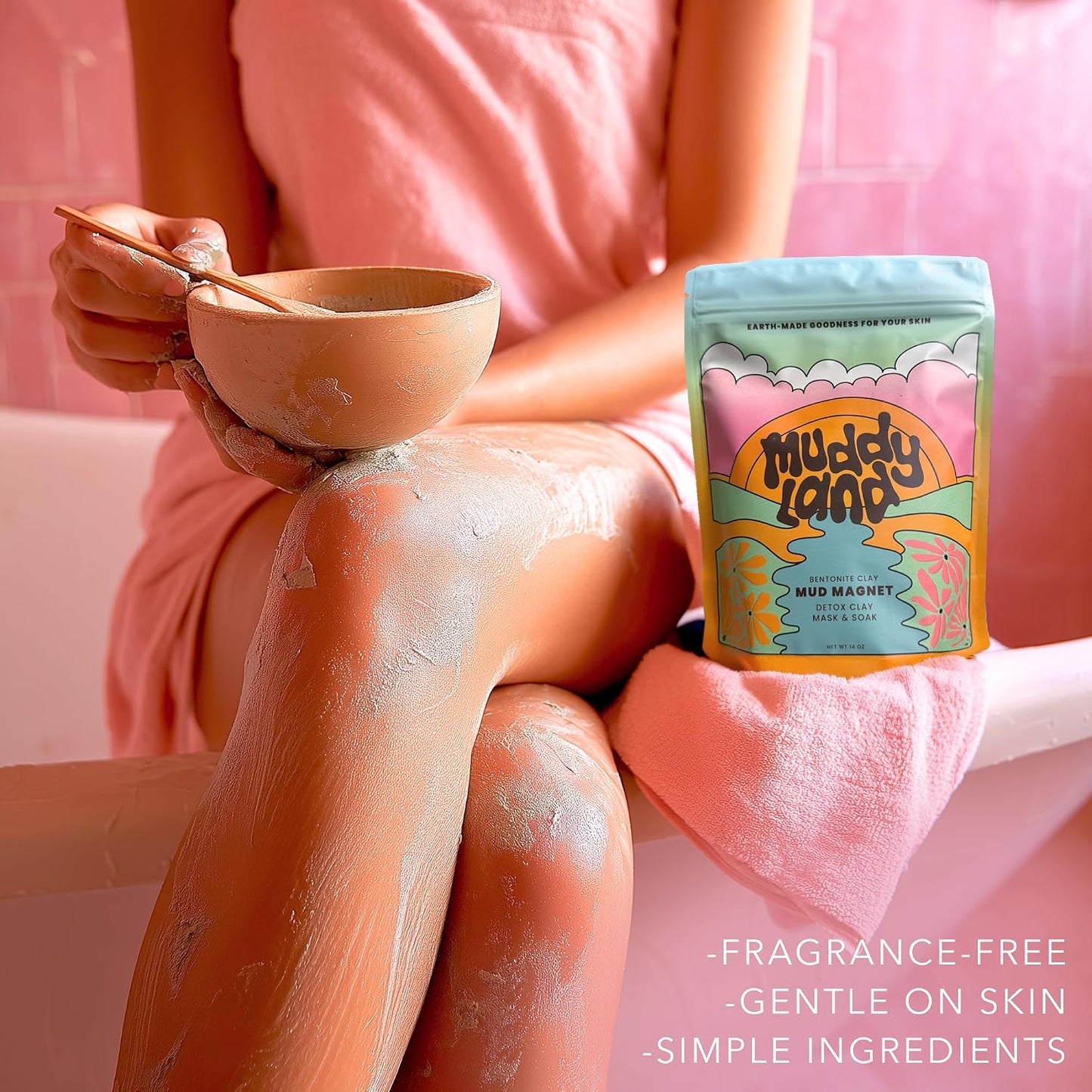 Bentonite Clay Detox Mud Bath Soak & Full Body Mud Mask - Magnetic Clay Bath with Epsom Salt, Gift for Her - Mud Magnet