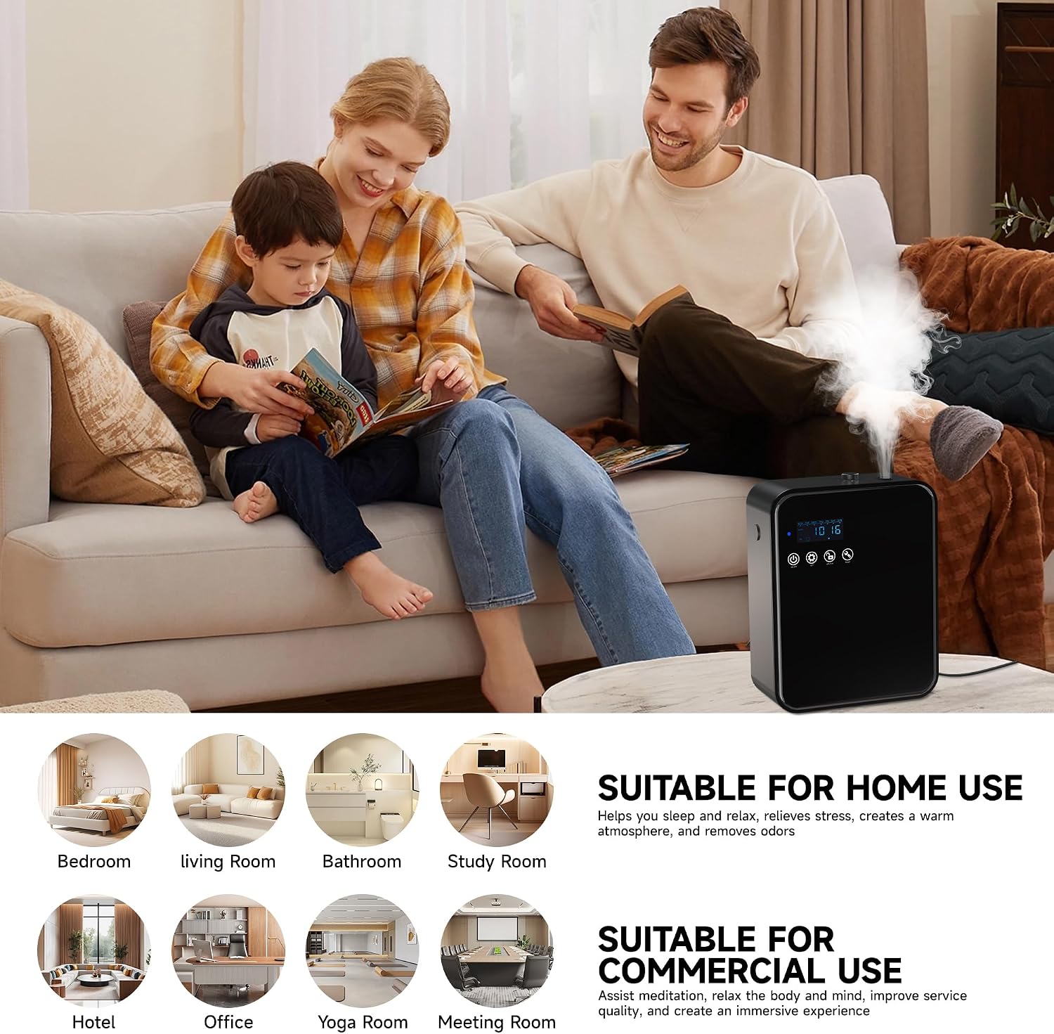Corded Waterless Essential Oil Diffuser for Home, Hotel Collection Diffuser, 2500 Sq.Ft of Coverage, 250ml Capacity, Aromatherapy Scent Diffuser for Home, Smart Scent Air Machine