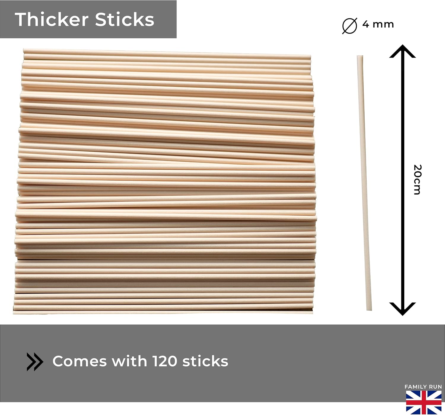 Ziffs Home® 120pcs Natural Fibre Reed Diffuser Sticks - 20cm/7.87in x 4mm/0.16in - Thick Diffuser Reeds Sticks - Diffuser Sticks for Diffuser Oils Fragrance Refill - Fibre Reeds for Diffusers