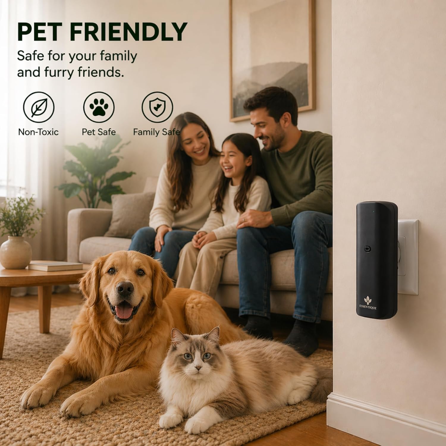 The Pulse Plug-in Waterless Diffuser – Cold Air Nebulizing Scent Machine for Home, Hotel, Office & Spa – w/Bluetooth for Essential Oil Blends (Black)