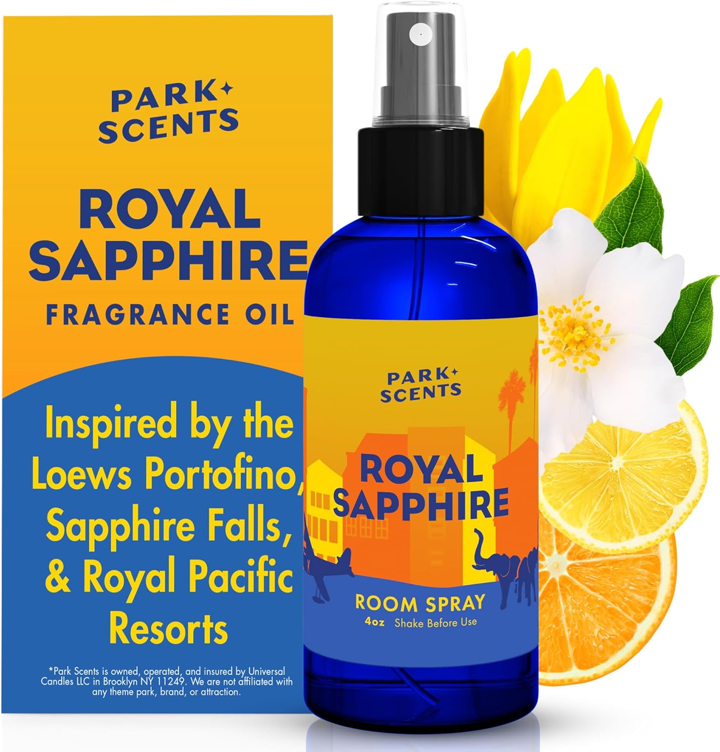 Park Scents Royal Sapphire – Theme Park Resort Hotel Fragrance Room Spray – Jasmine Citrus Amber Ylang Ylang – Luxury Air Freshener Spray – Birthday Gifts for Women, Sister, Hostess, Best Friend (4oz)
